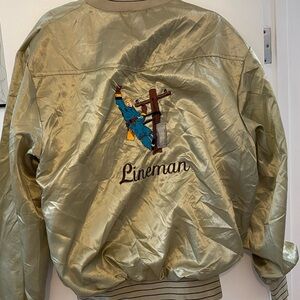 Vintage Electrician Westark Letterman Jacket Nylon Lineman